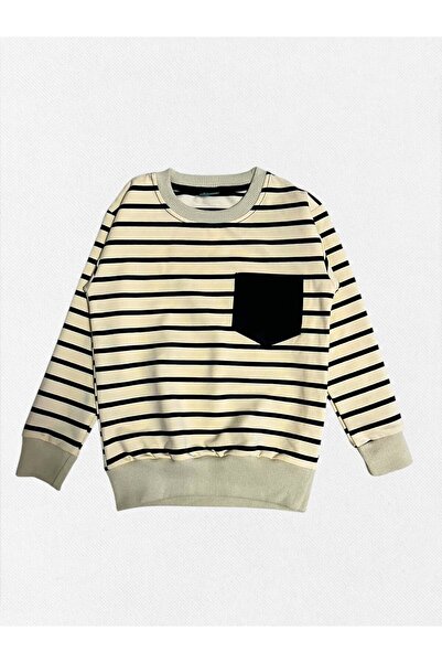 Fil Kids Σετ αγορίστικη φόρμα από 100% βαμβάκι σε μπεζ χρώμα με μαύρες ρίγες, μακρυμάνικη με τσέπες