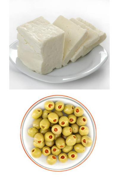 uslu şarküteri ve mandıra Ezine inek peyniri (sert-1kg) + Biberli yeşil zeytin 1kg.