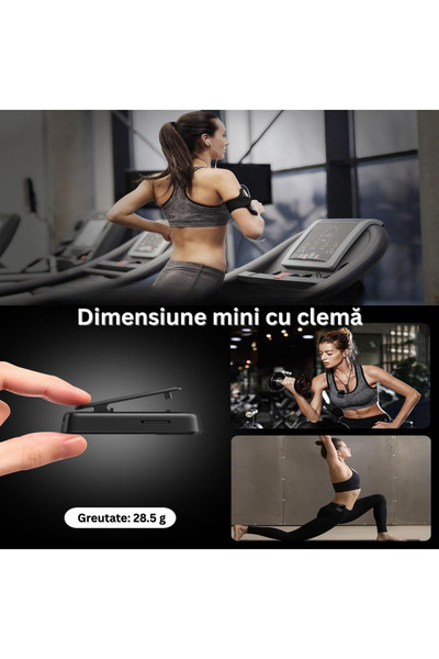 Velixo Mini MP3 Player 1.4", BT 5.2, 64GB, SD 128GB, Clip, HiFi, FM, Recorder, USB-C, Headphones,Stopwatch