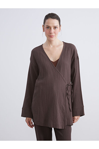 LC Waikiki Quality Parts from Çelebi Store |   Double-Breasted Collar Textured Women's Kimono