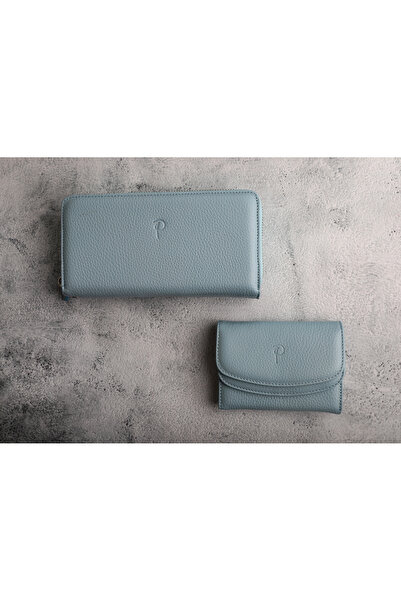 Home Hakiki Deri Büyük Boy Fermuarlı Bozuk Para Bölmeli Bileklik Askılı Kadın Cüzdan Tozluğu Ile Birlikte