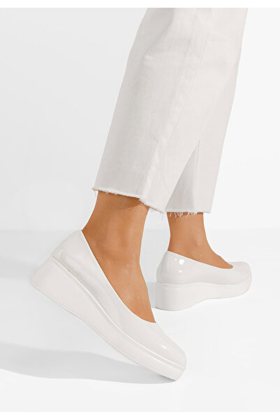 B T Shoes Bílé dámské polobotky na platformě Milanca V2