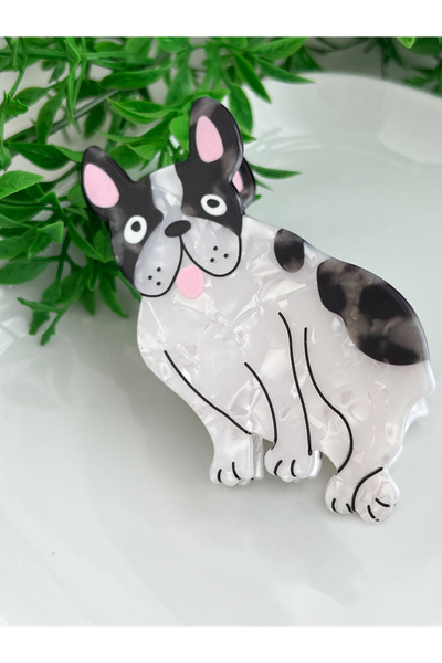 ALEYKA Cute Hair Clip with Dog Figure Bone Acrylic Clasp