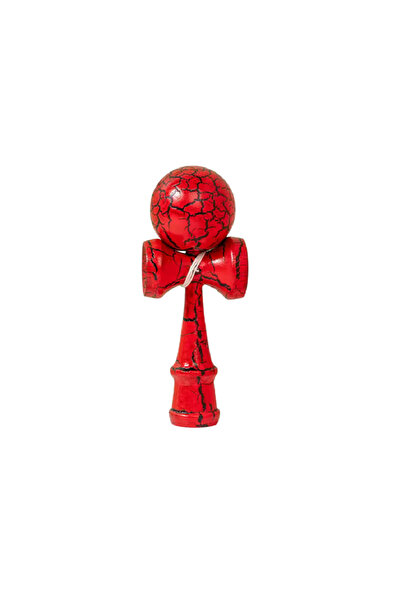 Sultan Wooden Kendama 18 cm - classic model with cracked design, non-slip surface - RED