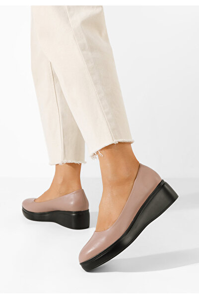 B T Shoes Tělové dámské polobotky na platformě Milanca