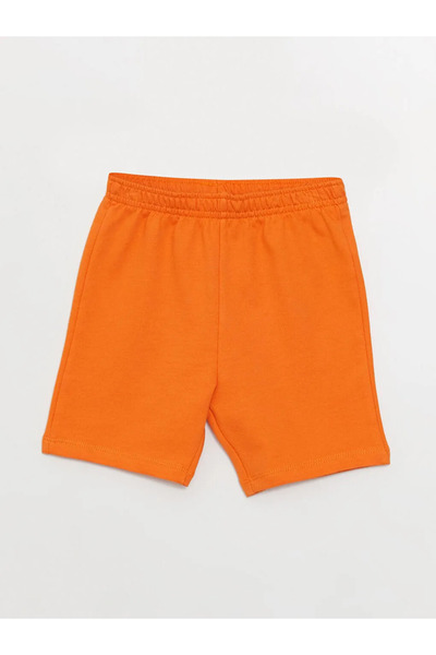 LC Waikiki Lcw Babywhite Crew Neck Printed Baby Boy T-Shirt and Shorts 2-Piece Set