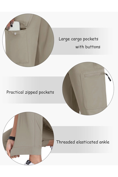 OEM Women's breathable sports pants, with pockets and drawstring at the waist, gray L