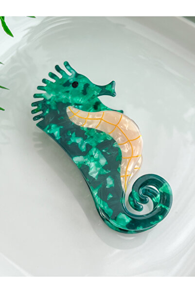 ALEYKA Acrylic Bone Hair Clip with Seahorse Figure