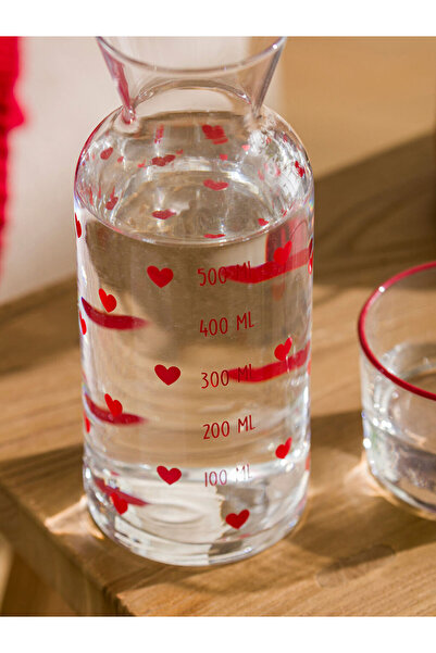 LC Waikiki Stilinizi Bize Bırakın | Kalp Baskılı Cam Sürahi 700 ml