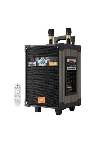 Genel Markalar LT-912 Süper Bass Kumandalı Şarjlı Çift Mikrofonlu Hoparlör Sistemi Taşınabilir Amfi