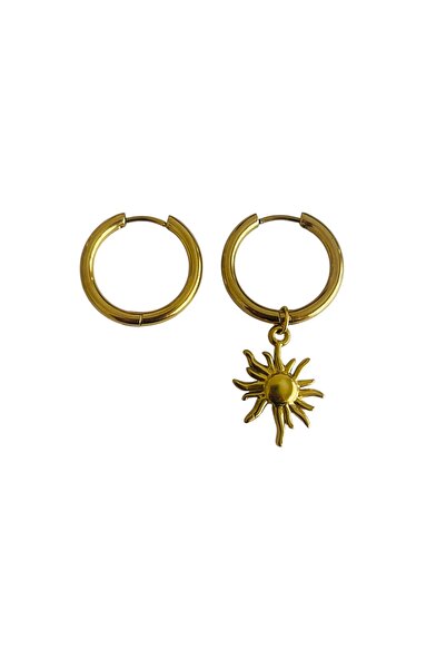 Hoop jewelery Steel Sun Stud Earrings