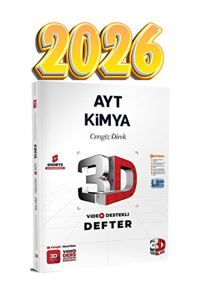 3D Yayınları 3d ayt kimya video destekli defter güncel baskı 2026