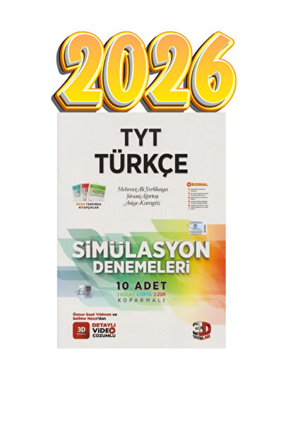 3D Yayınları 3d tyt türkçe simülasyon deneme güncel baskı 2026