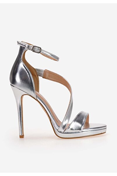 B T Shoes Stribrné elegantní dámské sandály Ribera