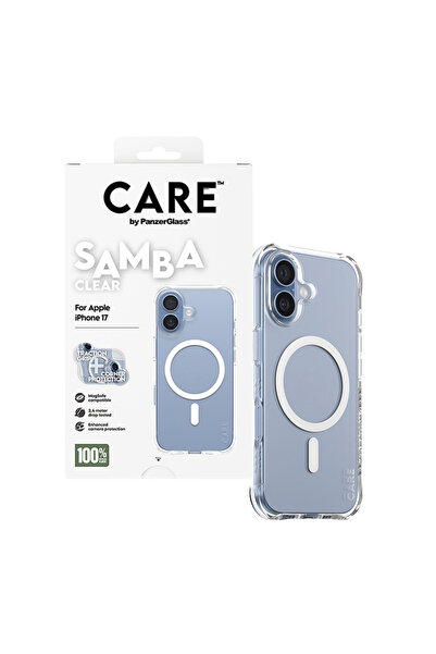 Panzer Glass CARE Fashionable Case Samba with White Magsafe iPhone 17 - Clear