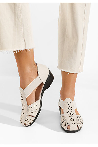 B T Shoes Béžové kožené sandály Melona