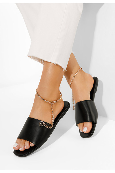 B T Shoes Černé domácí pantofle Tolecia