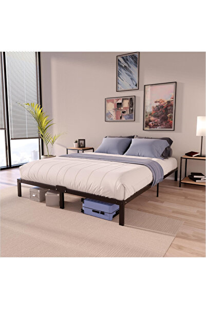 OEM Black metal bed frame, sturdy, easily removable 140x200x35 cm