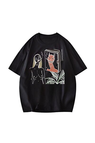 StartMore أسود للجنسين مقاس كبير Dtf