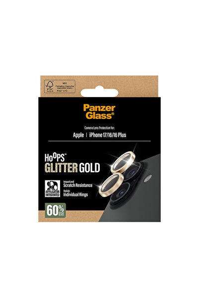Panzer Glass واقي عدسة الكاميرا اللامع من هوبس لهاتف آيفون 17 - ذهبي