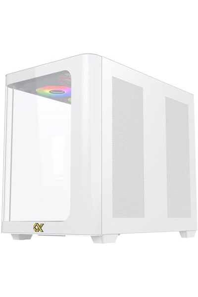 Xigmatek Computer Case Steel Pano for Air and Water Cooling, 5 Drive Bays, Support E-ATX to Mini ITX, White,