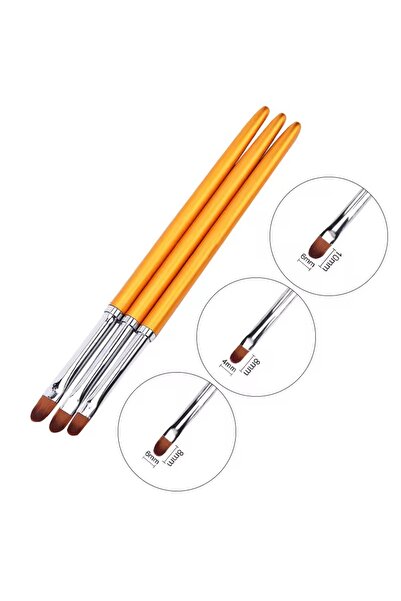 Anıl Gel Polish 3”Lü Protez Tirnak Jel Fırçası ; Uv Jel Fırça