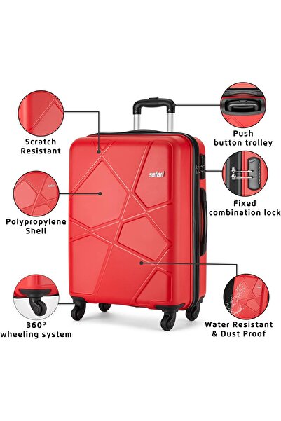 Safari Pentagon 75cm Cherry Red Polypropylene Hard-sided Luggage