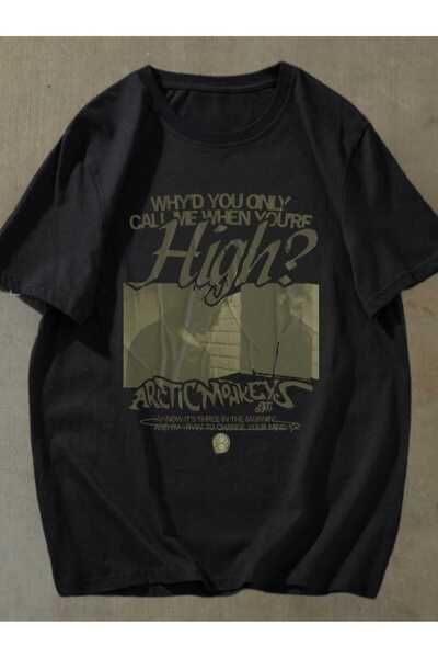 StartMore أسود - قميص أركتيك مونكيز كبير الحجم للجنسين