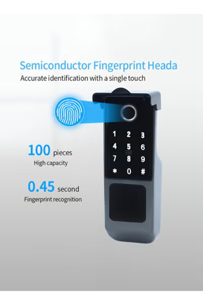 Taimi Smart waterproof lock with fingerprint, password, IC card & Tuya app – 4 pcs