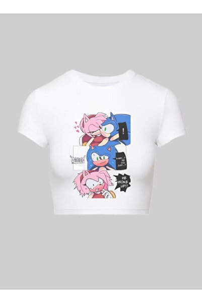 StartMore تي شيرت أبيض أبيض مطبوع عليه Betty Boop من Pinterest Y2K قصير من ال...