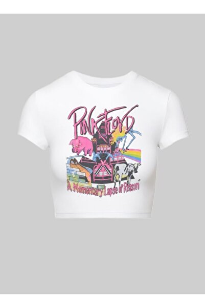 StartMore White White Printed Pinterest Y2K Crop Top Baby Tee Lycra Tight