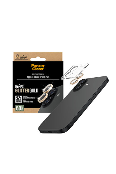 Panzer Glass واقي عدسة الكاميرا اللامع من هوبس لهاتف آيفون 17 - ذهبي