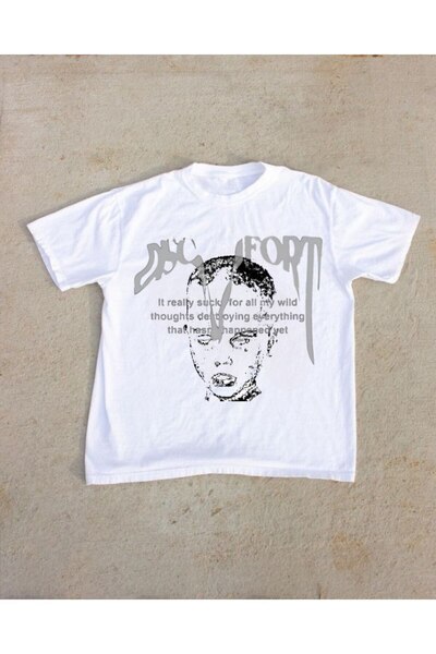 StartMore Λευκό Unisex Oversize με στάμπα DTF
