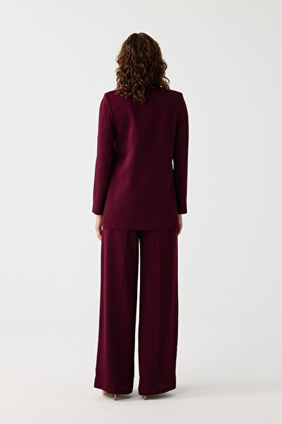 Dizayn Ella Gold aksesuarlı kruvaze kapama ceket takım EL-2704