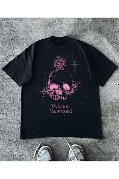 StartMore Siyah Vıvıenne Westwood Baskılı Unisex Oversize Dtf
