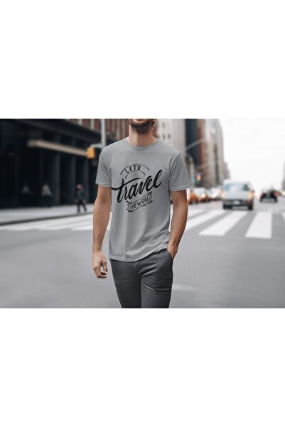 ArtYus TRIOCLETĂ BĂRBAȚI LETS TRAVEL TRANSFER IMPRIMATĂ CU Gât rotund și mâne...