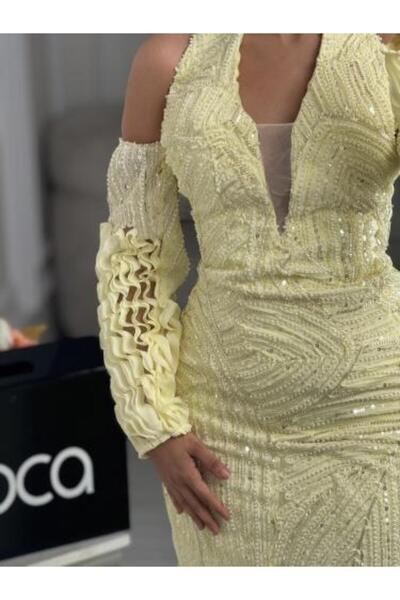 Looca فستان سهرة ليموني