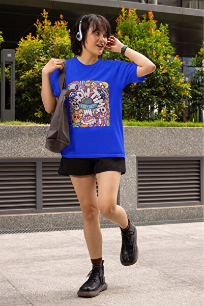 ArtYus تي شيرت نسائي/بناتي برقبة دائرية وأكمام قصيرة مع طباعة نقل الصور