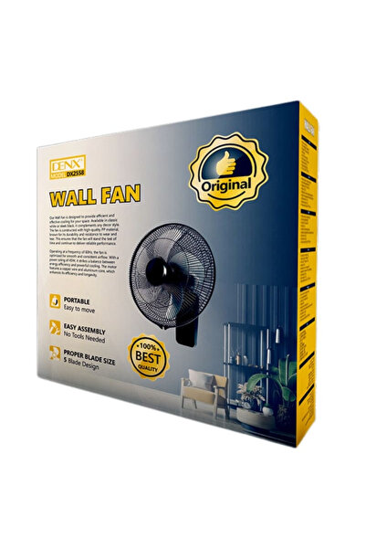 Denx DX2558 3-speed wall fan with quiet cooling and wide, efficient air distribution