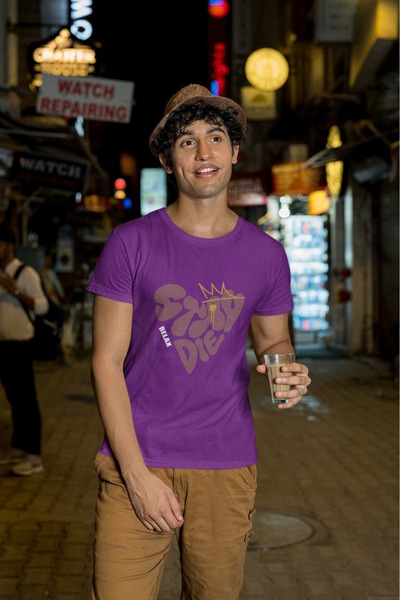 ArtYus TRIOCĂ CU MÂNĂ SCURTĂ CU Gât rotund, IMPRIMATĂ, STAYDIE, PENTRU BĂRBAȚI