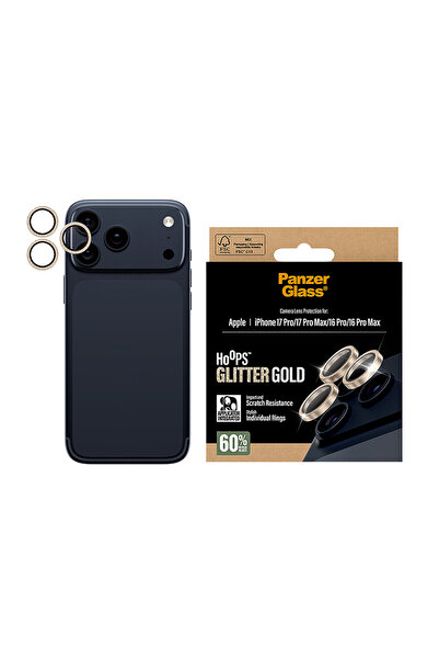 Panzer Glass Hoops Glitter Camera Lens Protector iPhone 17 Pro and 17 Pro Max - Gold