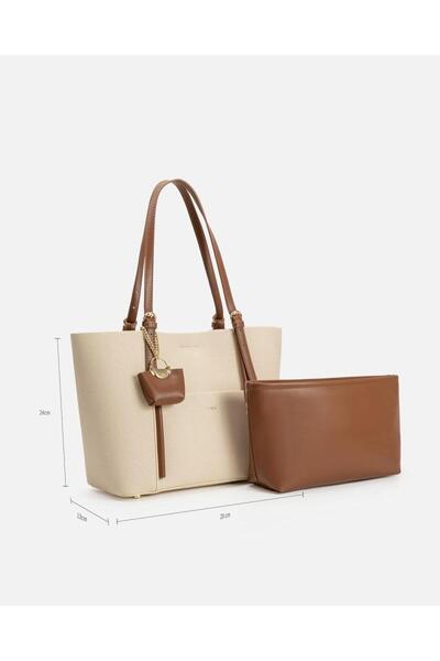 ELVVI&CO Women's brown and beige leather bag