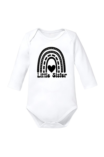 OEM White cotton baby bodysuit big sister sisters funny message size 80
