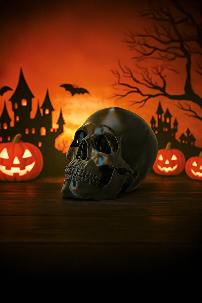 zebu3Design Dekoratif Kuru Kafa Figürü - Siyah | Modern Masaüstü Obje | Ev ve Ofis Aksesuarı