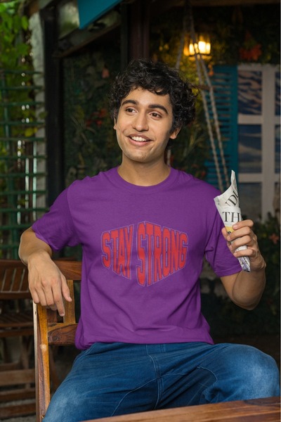 ArtYus TRIUC BĂRBAȚI STAYSTRONG CU IMPRIMARE TRANSFER, Gât rotund, mânecă scurtă