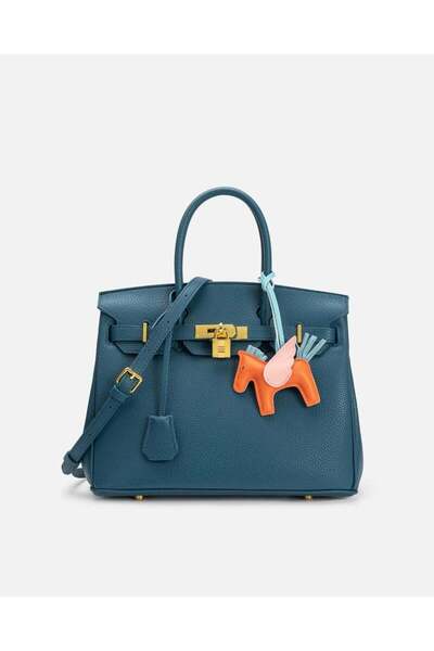 ELVVI&CO شنطة نسائية بتصميم كلاسيك بلون أزرق