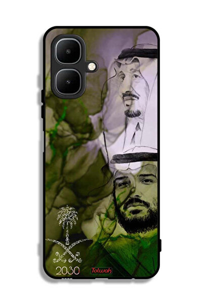 Tolwak غطاء حماية إنفينيكس سمارت ١٠ - ملصق فني للملك سلمان وولي العهد محمد