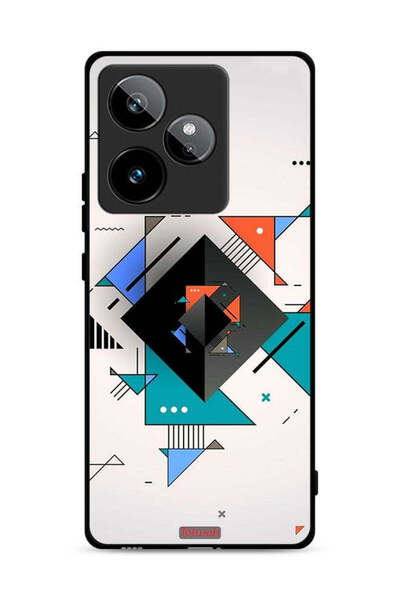 Tolwak غطاء حماية لهاتف Realme GT 7 5G بأشكال مربعة ومثلثة ونمط تجريدي
