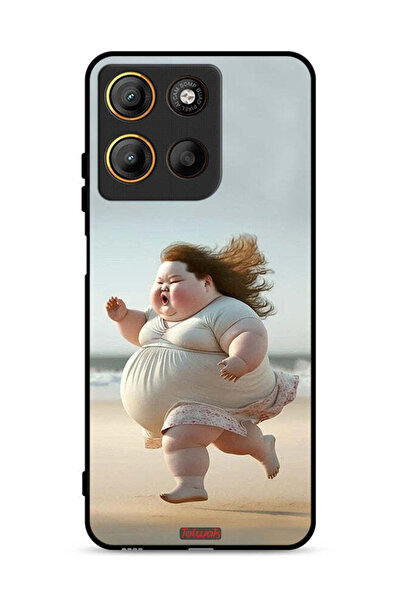 Tolwak غطاء حماية موتورولا موتو جي 15 - فتاة سمينة تركض