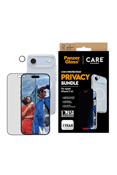 Panzer Glass حزمة حماية CARE 3 في 1 لهاتف iPhone 17 Air الرائد - الخصوصية